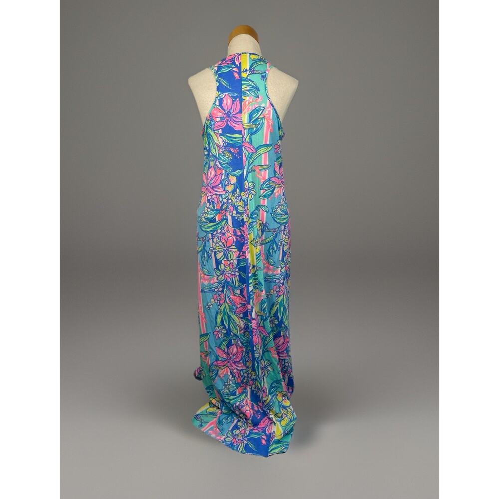 Lilly Pulitzer Kerri Maxi Dress Easy Tiger Floral Print Womens Small Sleeveless - Picture 4 of 10
